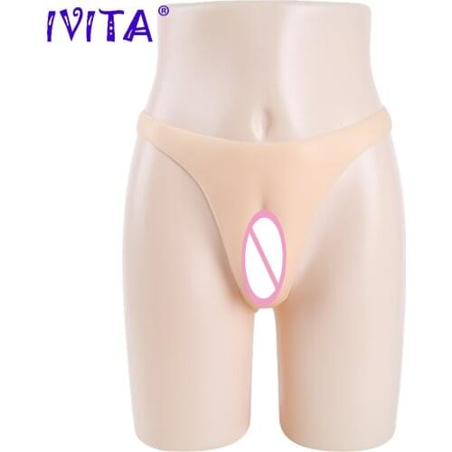 IVITA Artificial Silicone Fake Vagina Transgender Fashion Buttocks Enhancement For Crossdresser Shemale Realistic Panties Gift