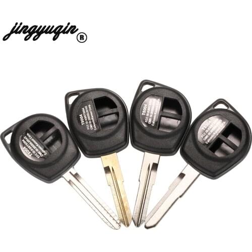 Jingyuqin 2 Buttons Remote key Case Shell + Button Pad for Suzuki Igins Alto SX4 Vauxhall Agila Fob Shell HU87 TOY43 SZ11R blade