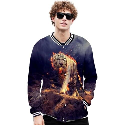 Animal Tiger Costume 3d Baseball Jacket Coat Men Women Hoodie Sweatshirts Daily Casual Long Sleeve Homme 3D Hoodies Jackets Tops