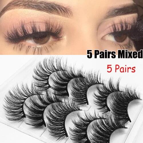 Beauty Makeup Fluffy Wispies Natural Long Volume Handmade 3D Mink Hair Crisscross Eye Lash Extension False Eyelashes