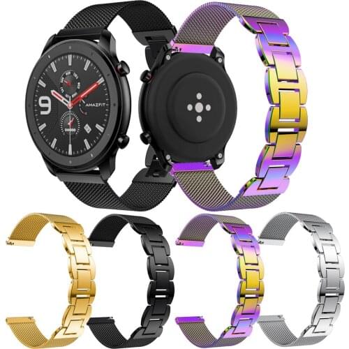 Stainless Steel Metal Strap For Xiaomi Amazfit Stratos 2 Bracelet 22mm Bands for Huami GTR 47MM Watch Band Milanese Loop Straps