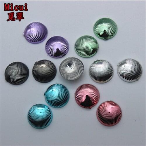 Micui 100PCS 10mm Round Flatback Acrylic Rhinestone Crystal Glue On Strass Crystals Stones Gems For clothing accessories ZZ607