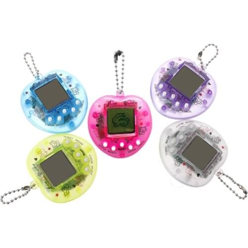 Cute Heart Shape LCD Virtual Digital Pet Electronic Game Machine With Keychain great gifts for children New