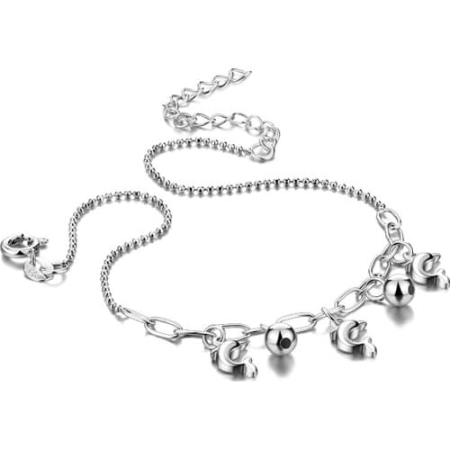 Cute Silver Jewelry Girl 925 Sterling Silver Anklet Summer Accessories Solid Silver Chain Dolphin Pendant Anklet party bijoux