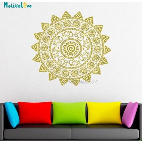 Fashionable datura mandala Vinyl Decals Wall Stickers For Kids Room Decoration Decor Wall Decoration Living Room Mural BB293