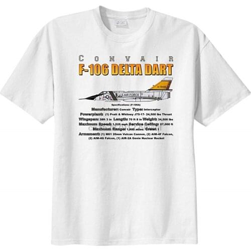Men Convair F-106 Delta Dart Short Sleeve T-Shirt Summer New Men Fashion Brands Short Sleeve Novetly Printed T-Shirt