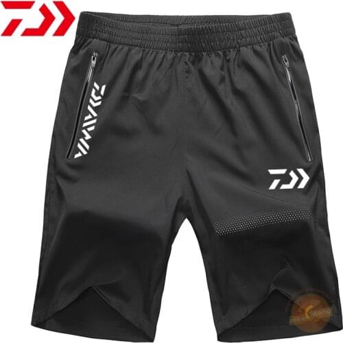 Daiwa Mens Outdoor Sport Quick-Dry Fishing Shorts Sport Hiking Pants Casual Pants Shorts Breathable Elastic Large Fishing Pants