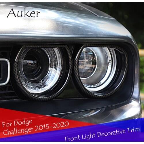 Front Headlight Cover Trim Light Lamp Covers Decoration ABS For Dodge Challenger 2015-2021 Accessories