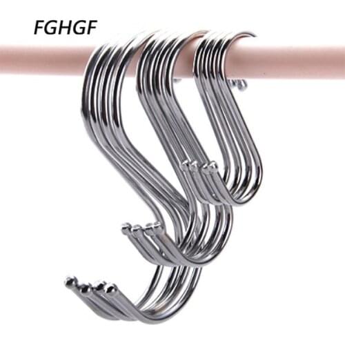 Stainless Steel Round S Shaped Hooks House Kitchen Pot Pan Hanger Bathroom Clothes Storage Rack Tool Kitchen Tools