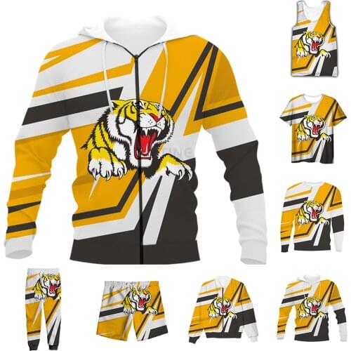 New Fashion 3D Full Print Animal Tiger T-shirt/Sweatshirt/Zip Hoodies/Thin Jacket/Pants Four Seasons Casual Suit V36