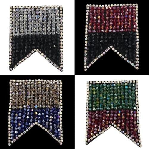 New Fashion Badge Handmade Rhinestone Beaded Patches for Clothing DIY 3D Embroidery Patch Appliques Decorative