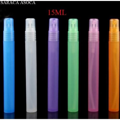 Wholesale And Retail 12ml 15ml 100pcs/lot Empty Sprayer Spray Plastic Perfume Refillable Bottle 6 Color Clear Bottles