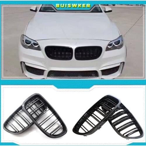 1 Pair 5 Series F10 front grill Glossy Black Front F10 Grille For BMW F10 black grill Matte Dual Slat Car Grills 2010