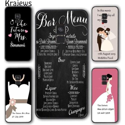 Krajews Personalised Wedding Bride groom Name Phone Case Cover For Samsung Galaxy S5 S6 S7 S8 S9 S10 E lite S20 plus ultra Note