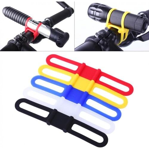 5 Colors Bicycle soft Elastic Silicone Strap Cycling Light Holder Flashlight Bandages Portable Fixing Goods Elastic Tie Rope