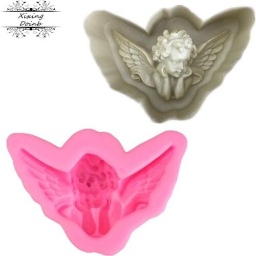 The latest DIY Angel frame silicone mold chocolate fudge tool cake decoration tool clay rubber mold