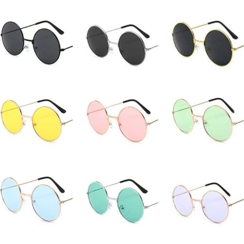 Vintage Retro Sunglasses Round Metal Clear Sunglasses Womens Fashion Glasses Driver Goggles Brand Designer Circle Frame Glasses