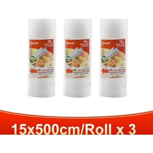 TINTON LIFE Vacuum Bags for Vacuum Sealer Machine 3 Rolls 15*500cm