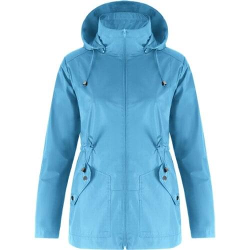 Waterproof Jacket Hooded Raincoat for Women Hiking Jacket Long Rain Jackets Active Rainwear Outdoor 2021 Womens Lightweight