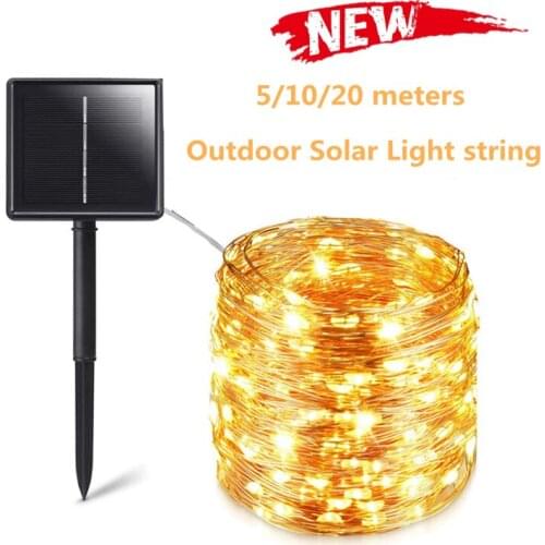 Solar String Fairy Lights Waterproof Outdoor Garland Solar Power Lamp Christmas for Garden Decoration Outdoor Wedding Party