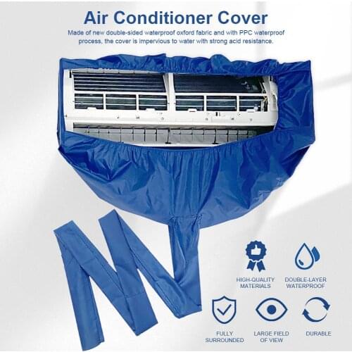 Air Conditioning Cover Washing Blue Wall Mounted Air Conditioner Cleaning Protective Dust Cover Bag Waterproof Protector 40a