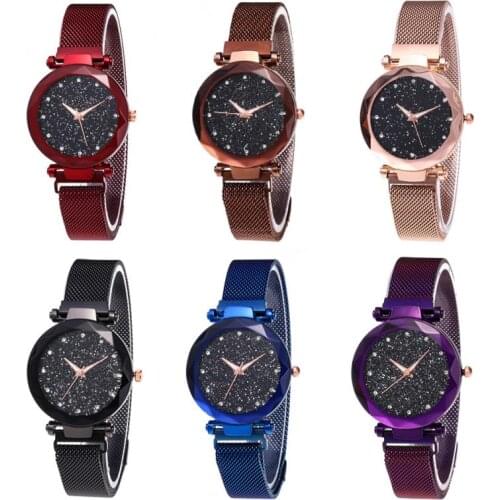 Women Starry Sky Quartz Wristwatch Ladies Magnetic Strap Diamond Watches Fashion womens Watch