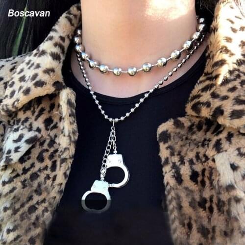 Stylish Women Girl Punk Cuff Chain Choker Rock Harajuku Chains Collar Link Metal Necklace 4 Styles