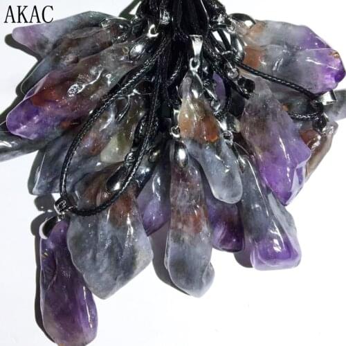 10pendants AKAC natural auralite 23 quartz irregular freedom shape pendant wholesale send randomly