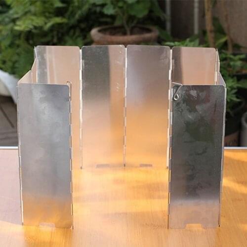 10 Pieces Folding Plate for Camping Gas Stove Windscreen Screen