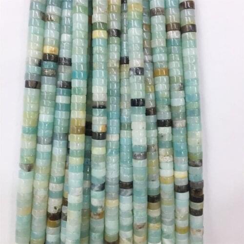 2*4/3*6MM Heishi Blue Amazonite Jasper Disc Gemstone Small Natural Stone Rondelle Seed Spacer Beads for Jewelry Bracelet Diy