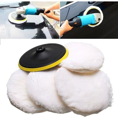 2/5/10pcs Buffing Soft Wool Polishing Pad Hand Tool Kit For Car Polisher Compound Polishing with Sucker