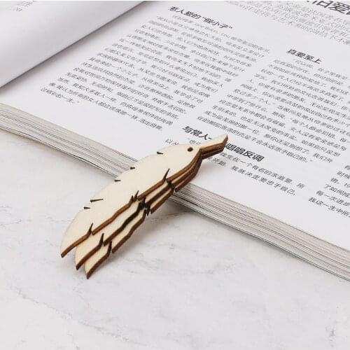 25pcs Cut Wood Feather Embellishment Wooden Shape Craft Wedding Decor QX2E