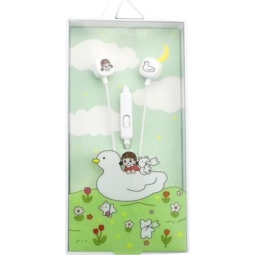 50% Off 3.5mm Wired Headphones With Bass Earbud Carton Earphone Stereo ABS HD Mobile Phone Earbud for MP3