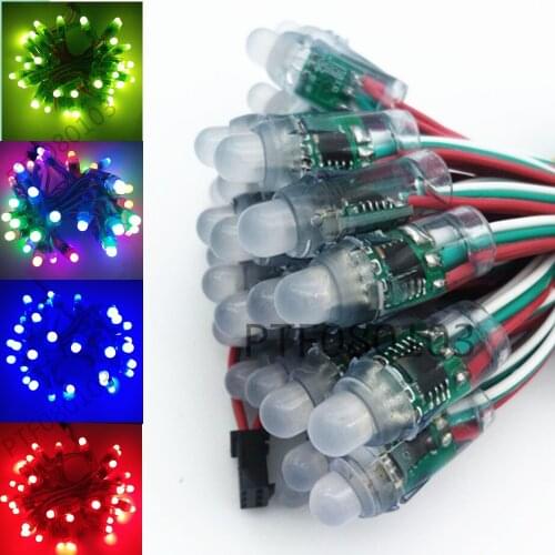 50 pcs/lot 12mm WS2811 2811 IC RGB Led Module String Waterproof DC5V Digital Full Color LED Pixel Light