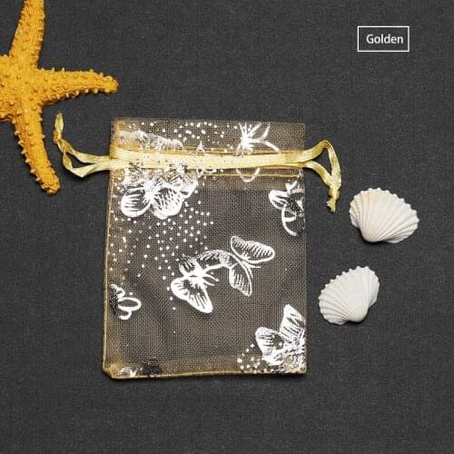 50 pcs/Lot Butterfly Design Organza Bags 7*9/9*12/13*18cm Jewelry Gift Drawstrings Package Bags Yarn Pouches Wedding Supplies