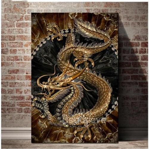 5D DIY Diamond Embroidery Chinese Golden Dragon Mural Art Full Diamond Painting Square Round Diamond Decorative Mural