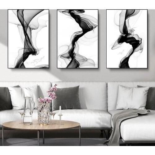 Abstract Minimalist Black Line Poster and Prints Modern Nordic Canvas Painting Wall Art Pictures for Living Room Home Decor