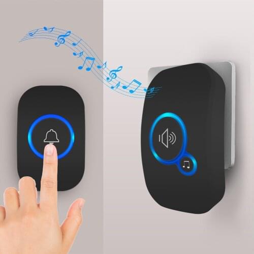 KERUI Wireless Smart Doorbell Home Security Alarm Welcome Doorbell LED Light 32 Songs with Waterproof Button easy Installation
