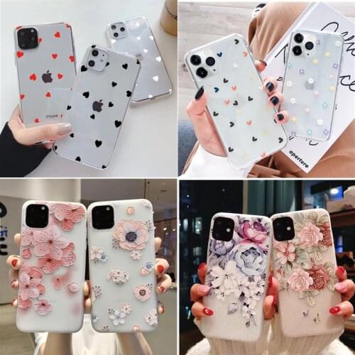 For Samsung Galaxy A50 A50S A30S Case Soft Luxury Floral Flower Cute Love Heart For Samsung A50 A30 A20 A10 Back Cover Capas
