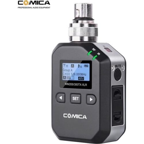 Comica UHF 96-Channels Wireless Plug-on XLR Transmitter for CVM-WM300/CVM-WM200 Wireless Lavalier Lapel Microphone System