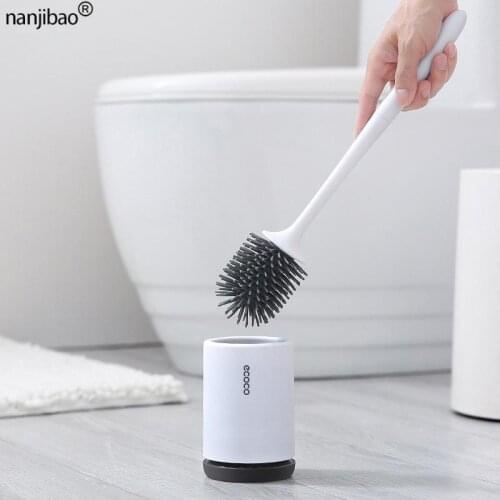 Nanjibao TRP Toilet Brush Head Holder Rubber Toilet Brush Holders Set Cleaner Bathroom Cleaning Tool Holder Brush WC Accessories