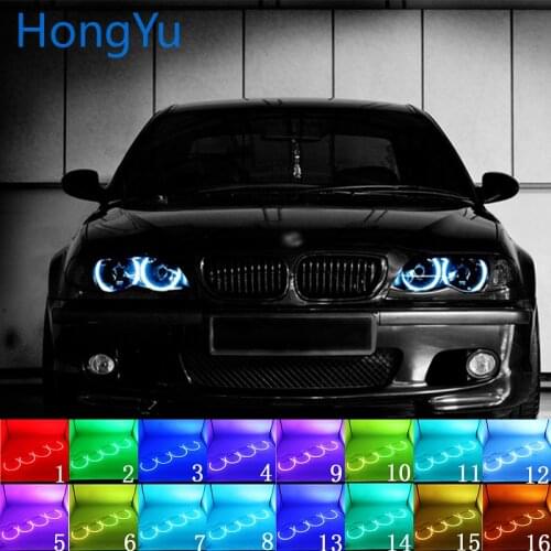 For BMW 3 Series E46 Sedan Facelift 2001-05 Accessories Headlight Multi-color LED Angel Eyes Halo Ring Eye DRL RF Remote Control