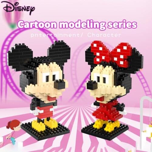 Disney Toys Building Blocks Mickey Mouse Donald Duck Avengers Spider-man Captain America Cartoon DIY Model Action Figures Kids