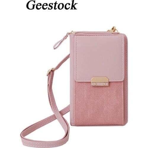 Geestock Mini Cell Phone Bag for Women Designer PU Leather Crossbody Shoulder Bags Hasp Flap Pocket Girl Handbag