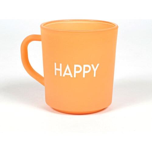 Coffee Tea Motto Cup Kitchen Thick Glass With Handle Colorful Printed Design Durable Washable Happy Mood Creative Painted