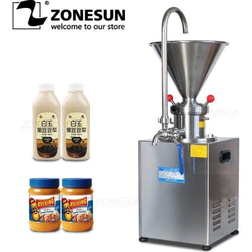 ZONESUN Colloid Mill Stainless Steel Refiner for Blueberry Jam Peanut Butter Grinding Machine Colloidal mill Machine 110V / 220V