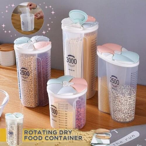 1500/2000/2500/3000 ML Food Storage Container Grain Bean Rice Storage Tank Box Kitchen Miscellaneous Grain Storage Boxes Sealer