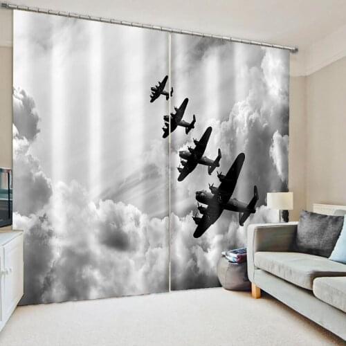Beautiful Photo Fashion Customized 3D Curtains grey fly curtains 3D Window Curtain For Living Room