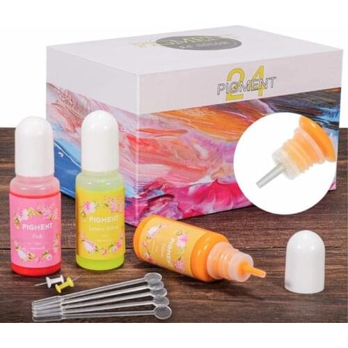 T5UF 24 Colors Crystal Epoxy Pigment UV Resin Dye Jewelry Colorant Art Crafts Decor