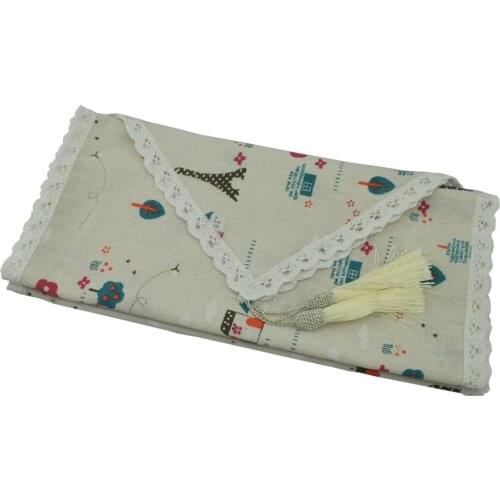 Linen Cotton Lace Tassel Table Runner Printed Modern City Home table Runners Christmas Wedding Birthday Party Table Decorations